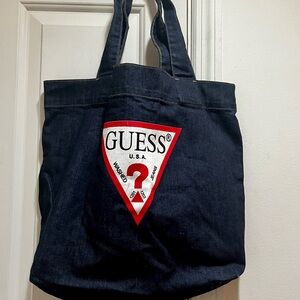 GUESS Denim Tote Bag - Blue